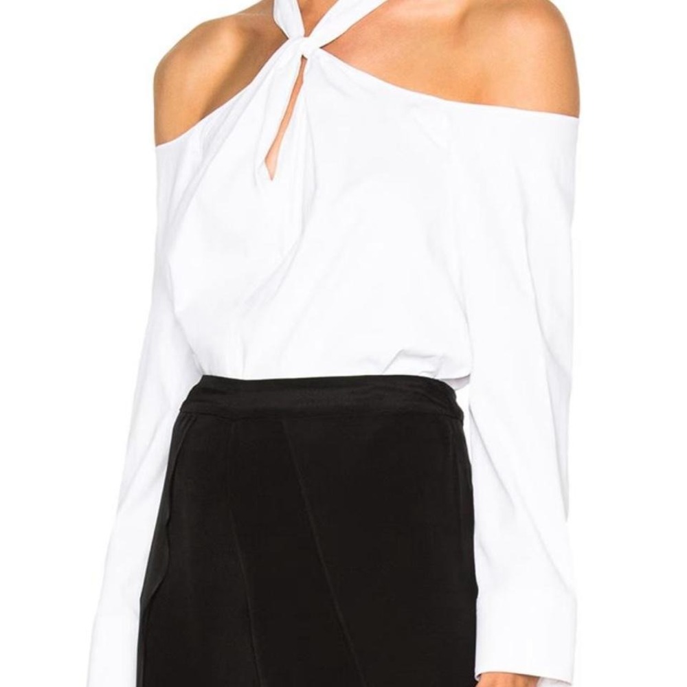 Rag & Bone Collingwood Top White off Shoulder Halter Blouse Minimalist Luxury